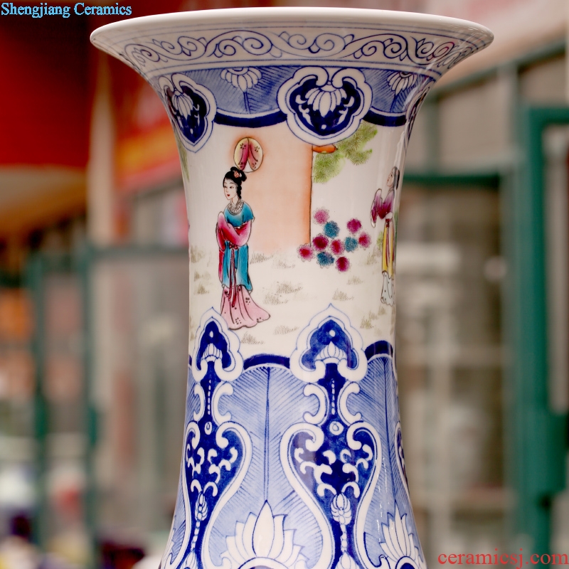 Jingdezhen ceramic hand-painted red chamber chun-li figure of large vases, sitting room of Chinese style household furnishing articles for the opening gifts