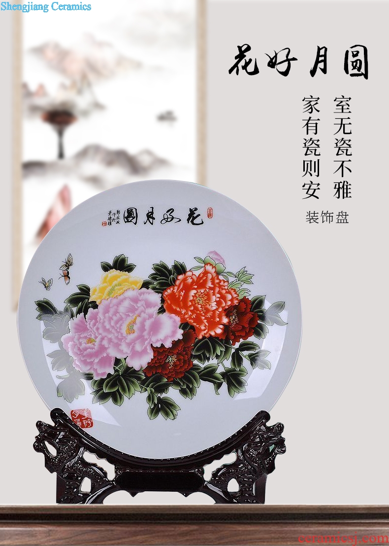 Jingdezhen ceramics pastel blue and white porcelain decoration decoration plate of a modern home act the role ofing handicraft furnishing articles gifts