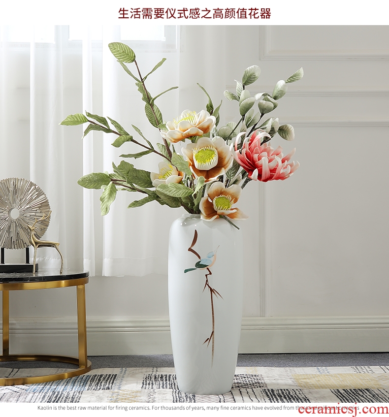 Jingdezhen ceramic furnishing articles of Chinese style landing a large sitting room hotel villa vase dried flowers home decoration