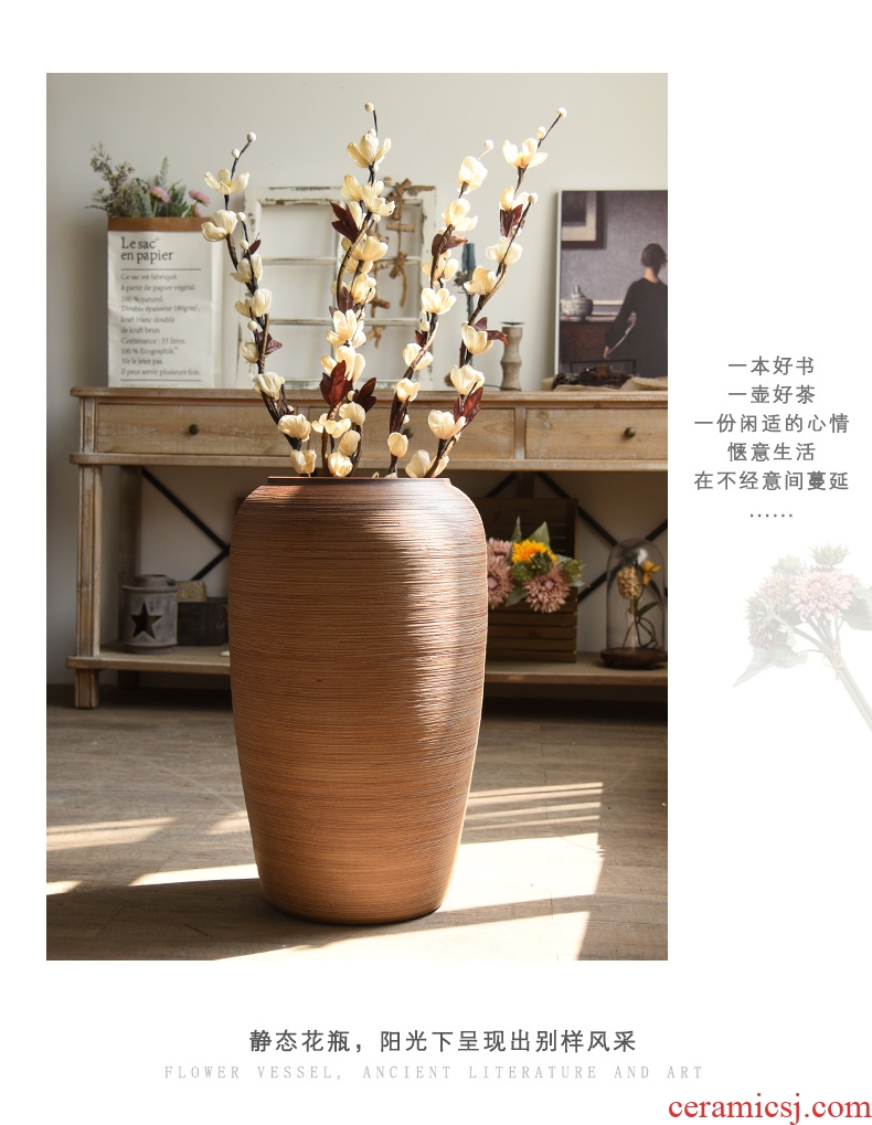 Jingdezhen ceramic vase landing large flower arranging flower POTS sitting room hotel furnishing articles home decoration restoring ancient ways