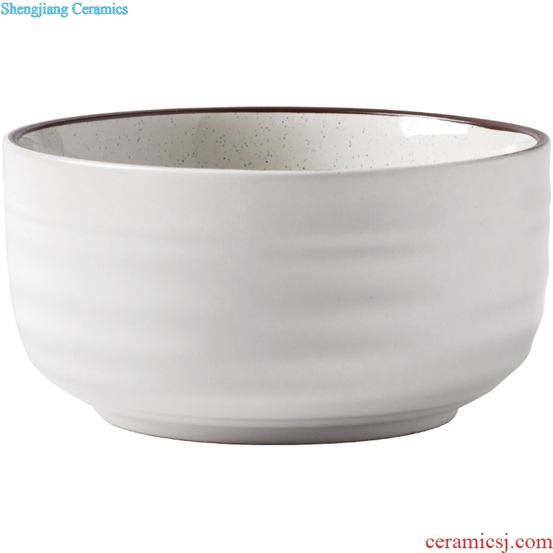 Soup bowl large Japanese household ceramics tableware creative personality eat rice bowl single Nordic bowl dish dishes ins