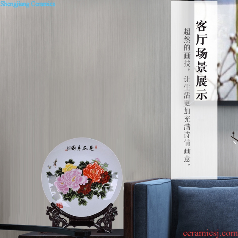 Jingdezhen ceramics pastel blue and white porcelain decoration decoration plate of a modern home act the role ofing handicraft furnishing articles gifts