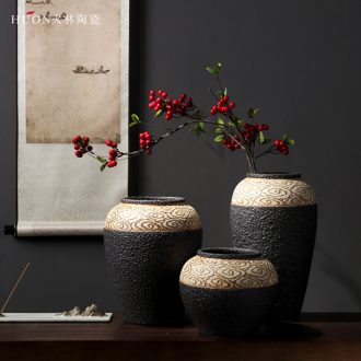 New Chinese style ceramic vase furnishing articles manually zen retro creative flower arrangement sitting room porch soft adornment between example