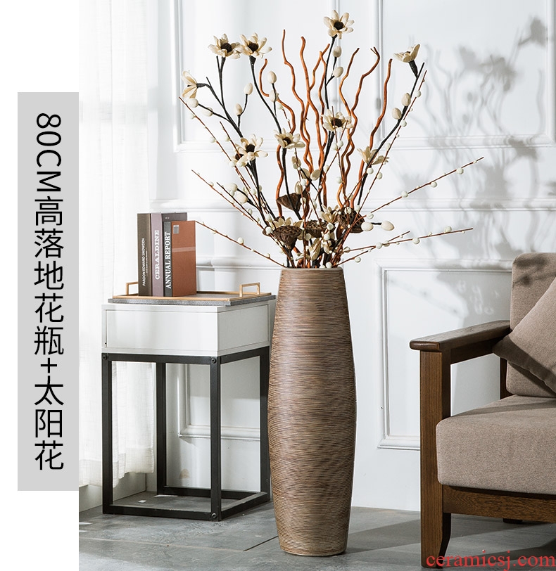 Ceramic floor tall vase simulation flower arranging contemporary and contracted sitting room porch place hotel restaurant decorations