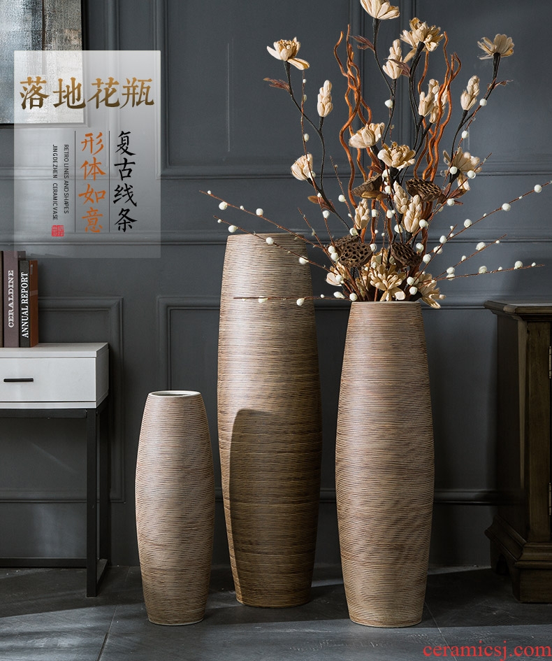 Ceramic floor tall vase simulation flower arranging contemporary and contracted sitting room porch place hotel restaurant decorations