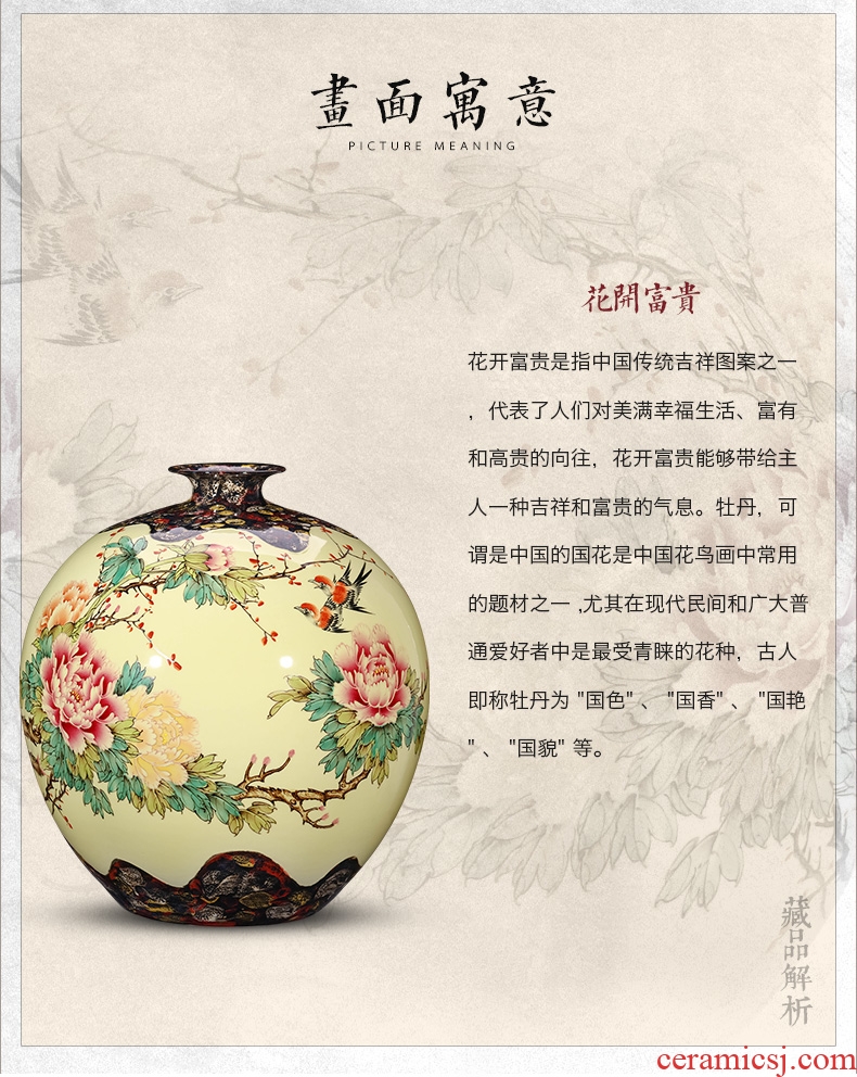 Master of jingdezhen ceramics hand-painted pastel antique vase Chinese TV ark adornment is placed large living room