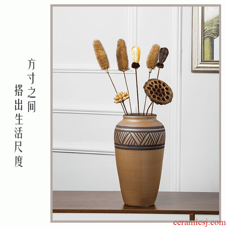 Jingdezhen ceramics vase dried flowers creative furnishing articles of modern home decoration of Chinese style restoring ancient ways the sitting room porch flower arrangement