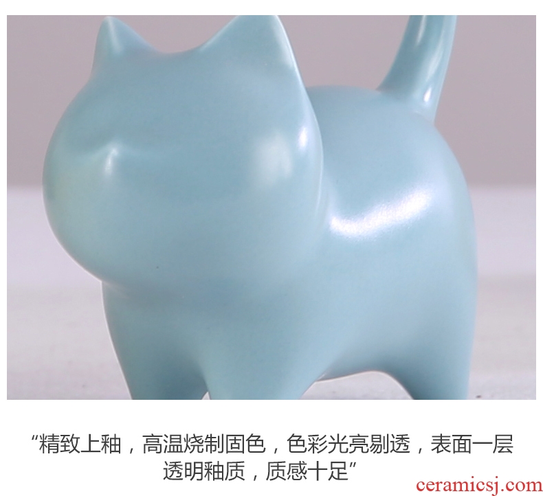 Creative ceramic furnishing articles marca dragon Nordic cute cat animal gifts auto supplies home decoration decoration