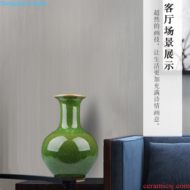 Archaize of jingdezhen ceramics kiln crack glaze jade borneol vase household adornment of contemporary sitting room is placed