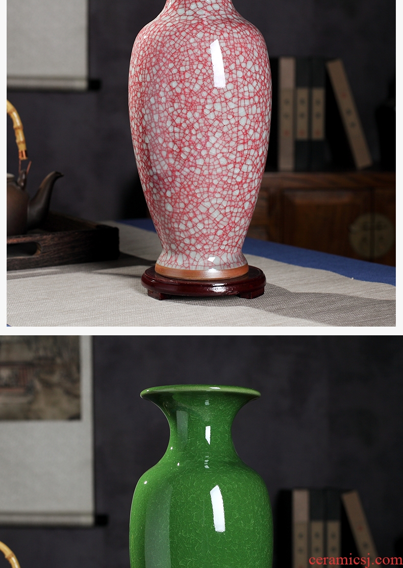 Jun porcelain of jingdezhen ceramics vase furnishing articles crackle sitting room dry flower decoration creative flower arranging flowers