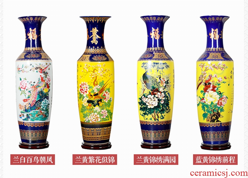 Jingdezhen ceramics blooming flowers large vases, flower arrangement sitting room hotel opening landing decoration as furnishing articles