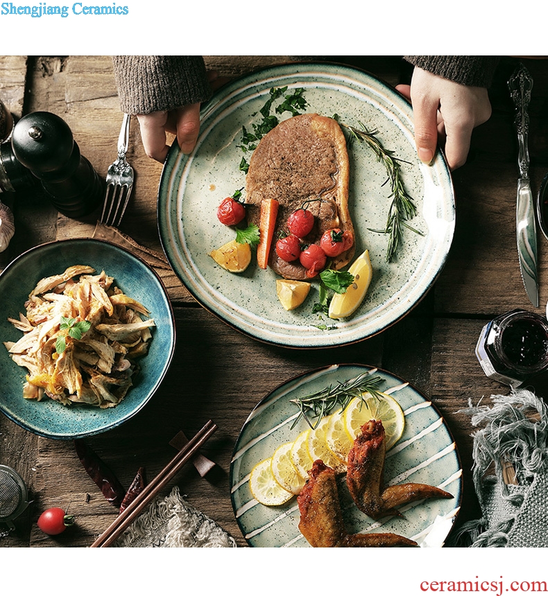 Nordic ceramic tableware, literary web celebrity good-looking Japanese new creative western food steak dinner plates