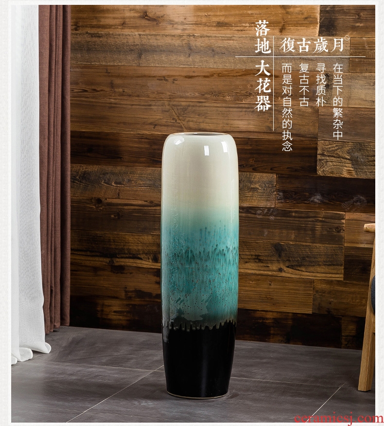 Jingdezhen ground vase large-sized ceramic dry flower is placed contemporary and contracted sitting room of Chinese style porch decoration flower arrangement