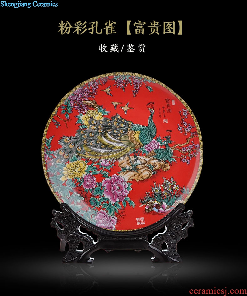 Jingdezhen modern decorative arts and crafts of creative home sitting room living room decoration art ceramic plate furnishing articles