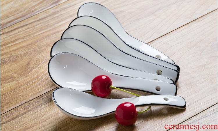 Jingdezhen new 10 small spoon household spoons ceramic bone porcelain spoon spoon ladle spoon microwave oven