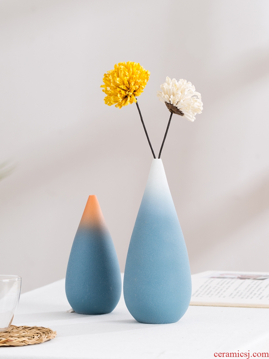 Jingdezhen ceramic vase furnishing articles dry flower arranging flowers small sitting room fresh flower implement contemporary and contracted household adornment in northern Europe