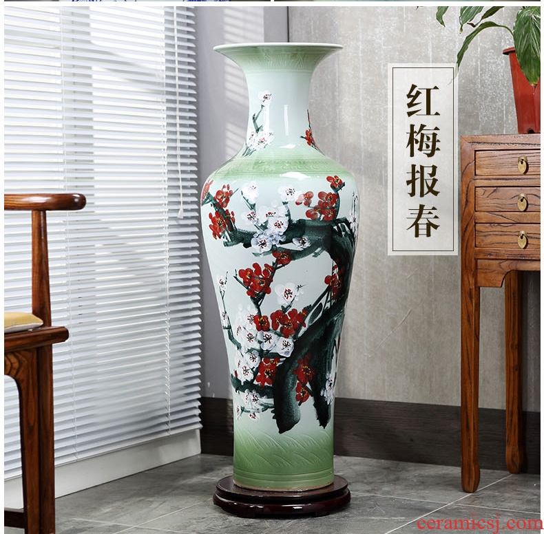 Jingdezhen ceramics of large vases, hand-painted potted european-style flower arrangement sitting room adornment is placed in porch sweets