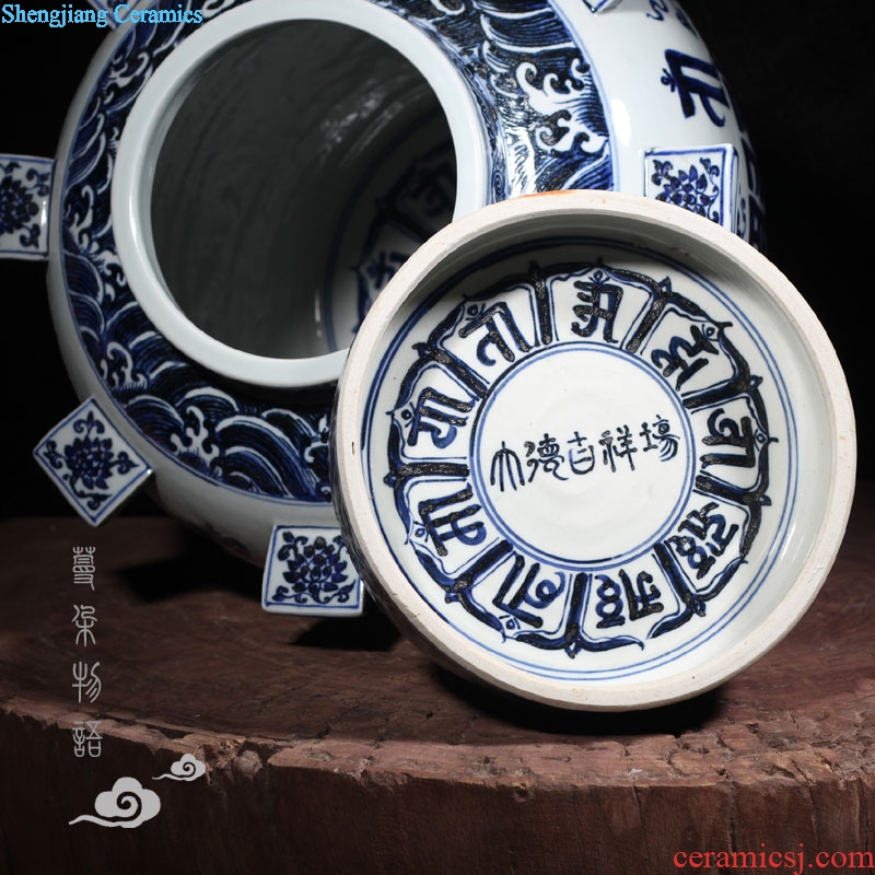 Daming jintong out ji cover pot jintong Sanskrit cover pot kiln auspicious implies porcelain jar