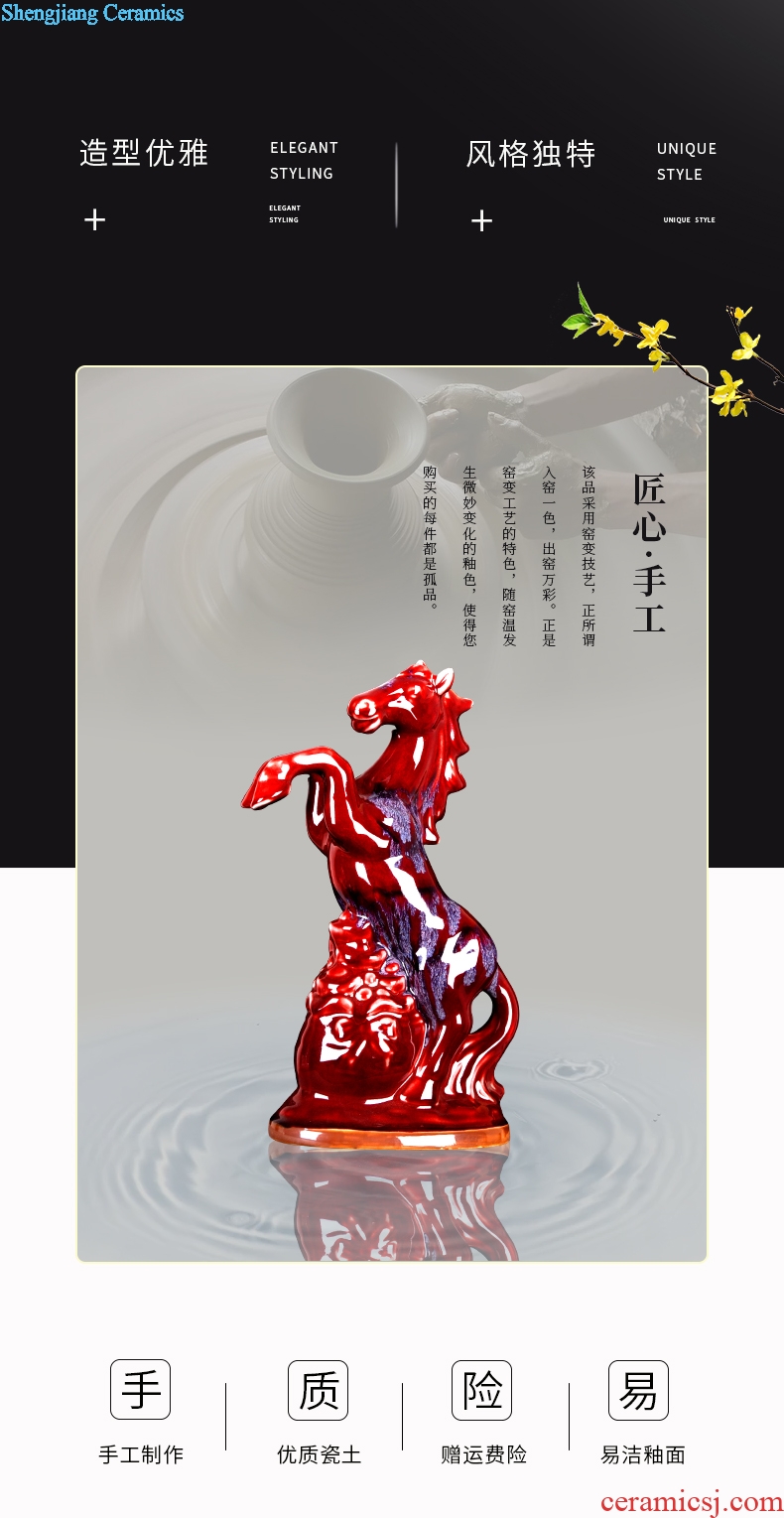 New Chinese style classical jingdezhen ceramics art horse home sitting room ark TV ark adornment handicraft furnishing articles