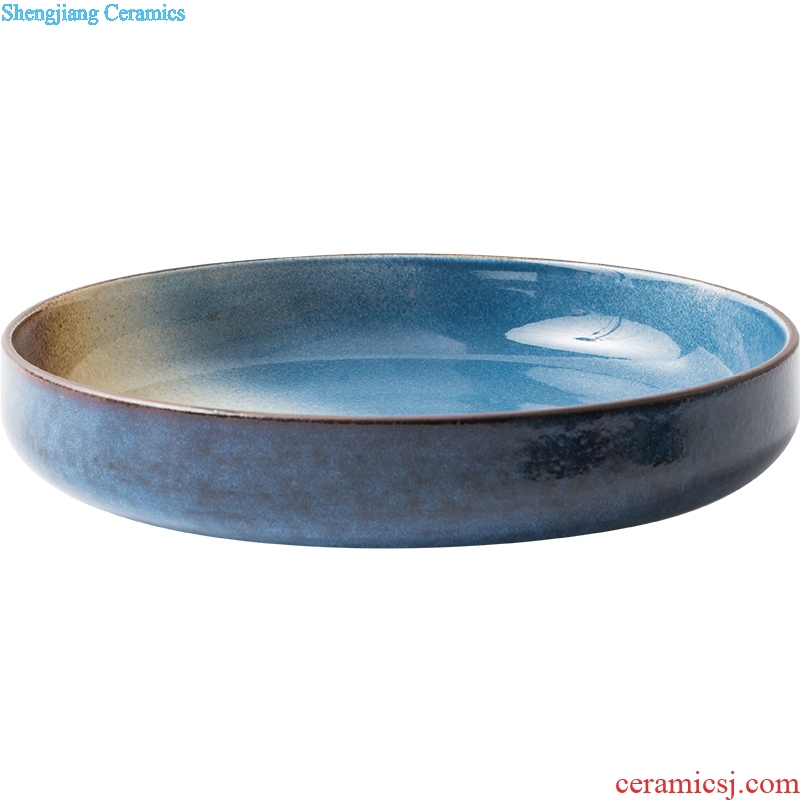 Ijarl million jia household utensils ins large fish bowl shallow bowl of soup bowl mouth basin ceramic bowl nice bowl of Milky Way