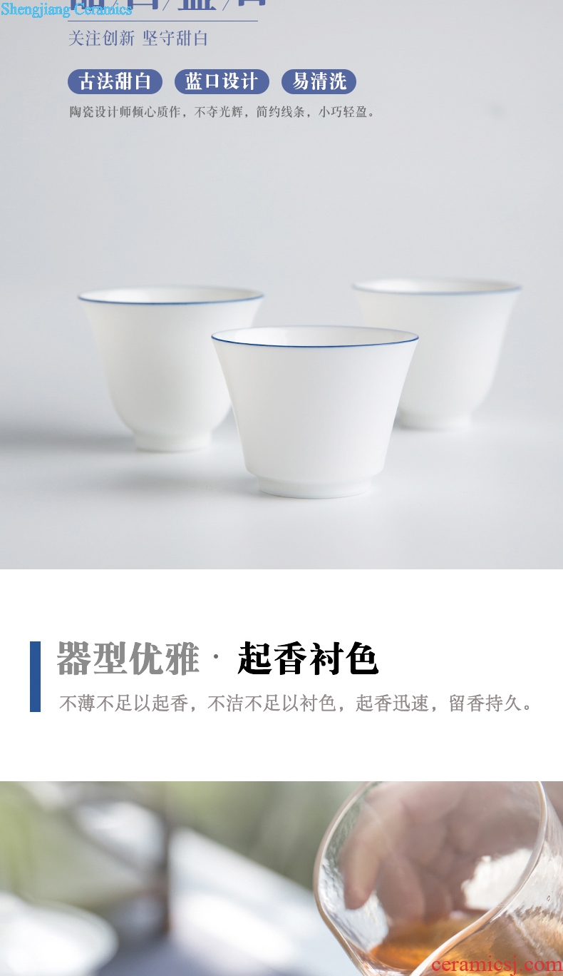 Jingdezhen sweet white porcelain cups cup kunfu tea master sample tea cup cup pure handmade ceramic tea cup lamp