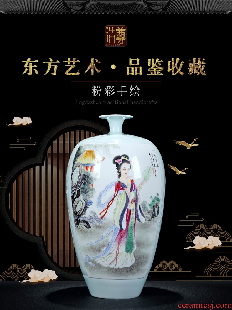 New Chinese style household hand-painted vases, the sitting room porch jingdezhen ceramics rich ancient frame decoration crafts are arranging flowers