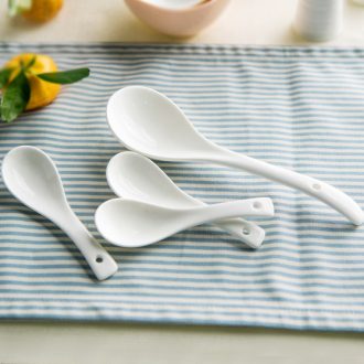 Ijarl million jia long spoon spoon ladle size ceramic tableware condiment spoon handle household single big spoon