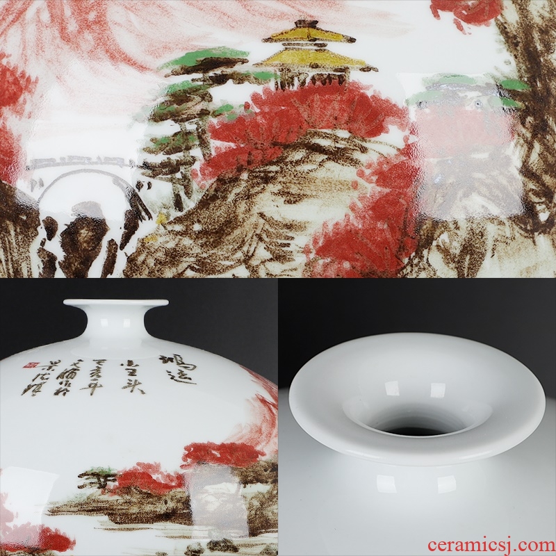 Chinese pottery and porcelain glaze color master craft vase hand-painted under medium household study tea table decorations furnishing articles