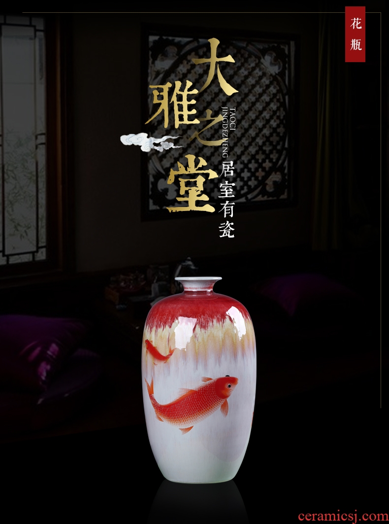 Jingdezhen ceramics kiln borneol crackle vases, flower arrangement of Chinese style classical decoration decoration home furnishing articles