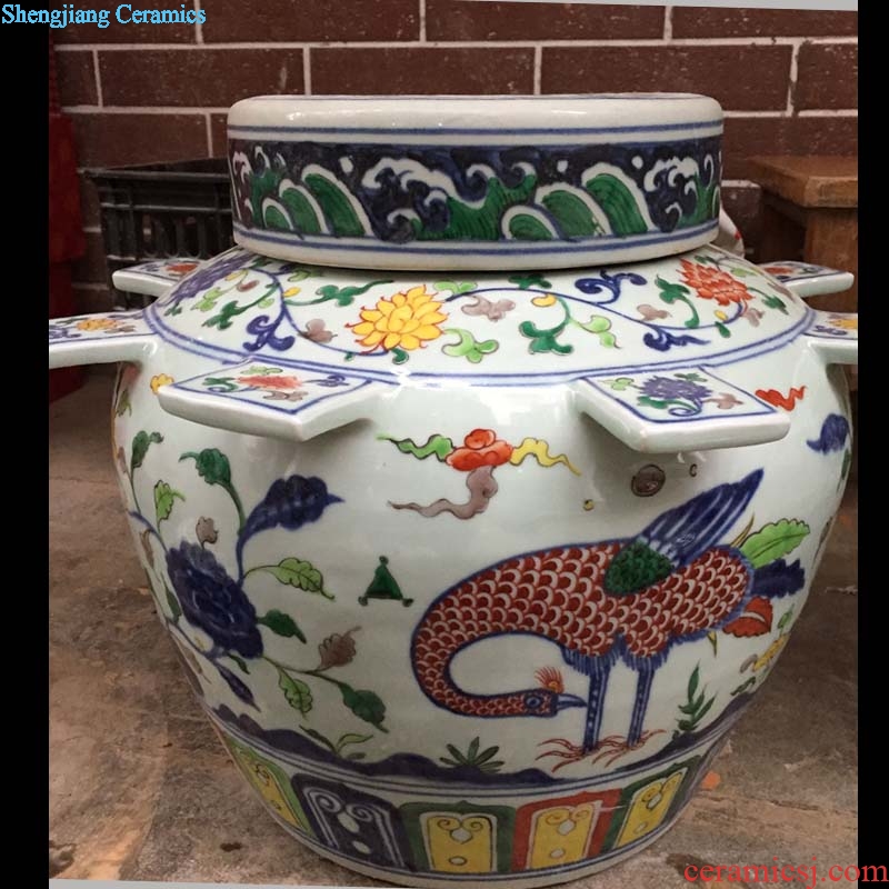 Daming jintong out ji cover pot jintong Sanskrit cover pot kiln auspicious implies porcelain jar