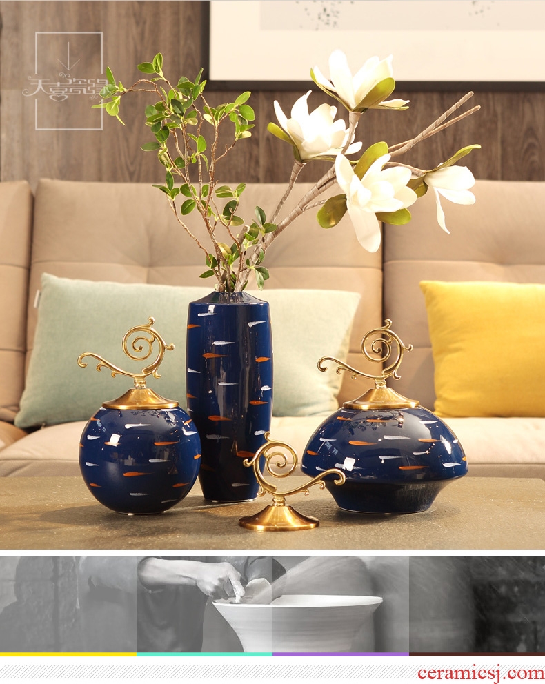 Modern American light much creative ceramic decoration vase, the sitting room porch ark TV ark home furnishing articles