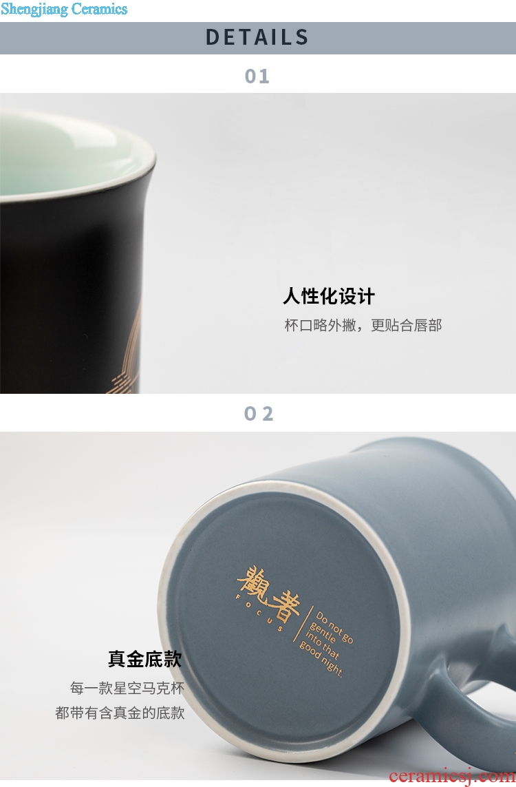 The mark cup stars mark cup ins wind manual paint ceramic mug cup couple cups of tea in the afternoon