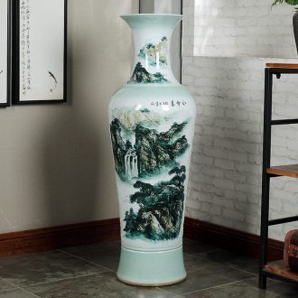 Jingdezhen ceramics of large vases, antique hand-painted carving peony hotel opening sitting room adornment is placed