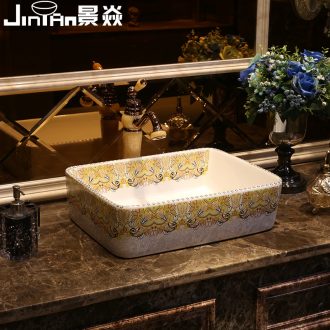 JingYan American basin stage basin of continental basin bathroom ceramic lavatory rectangle art on the sink