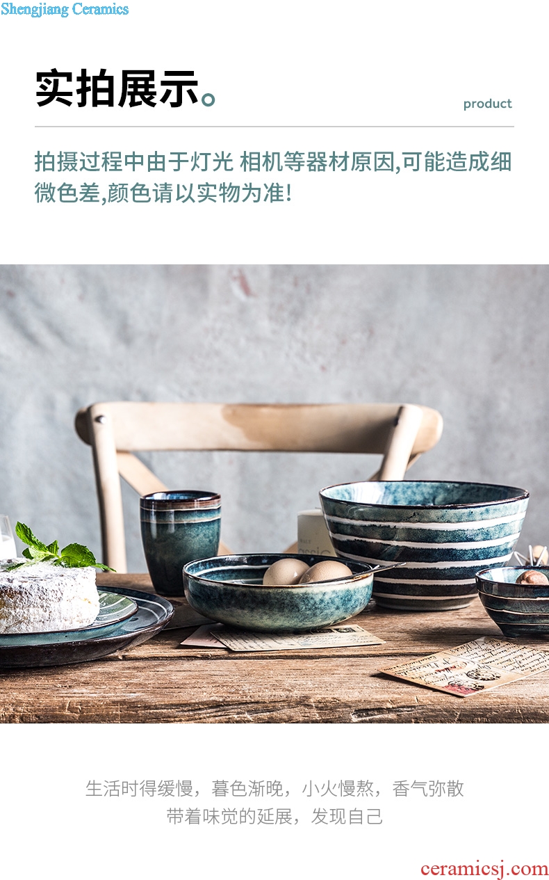 Dishes suit household to eat bowl chopsticks ins creative personality Nordic ceramic bowl, plate tableware Chinese noodles in soup bowl