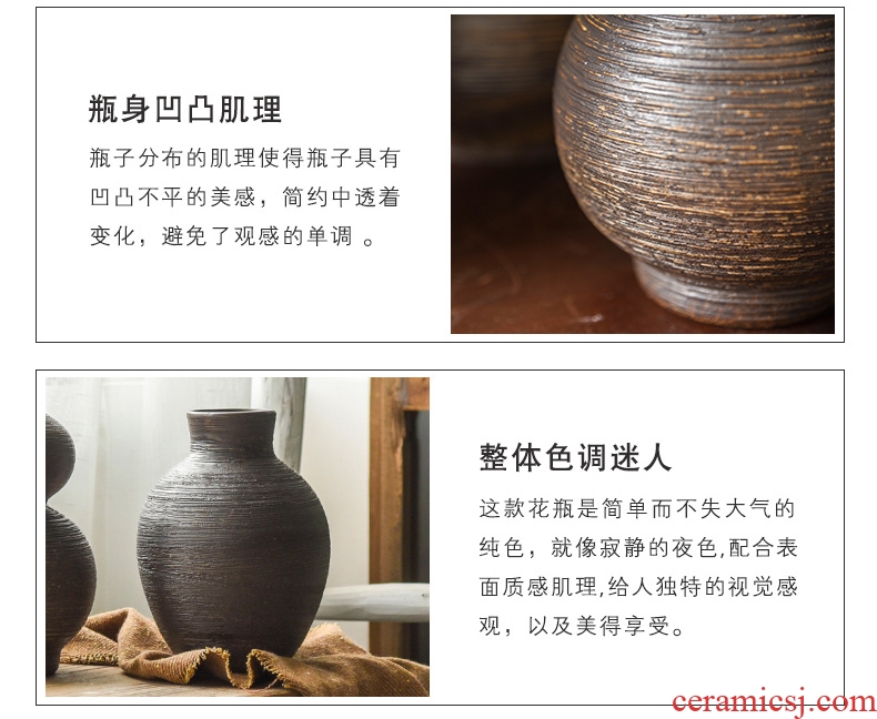 Jingdezhen ceramic mesa floret bottle coarse pottery zen Chinese style restoring ancient ways in dry flower is placed the living room table decorations