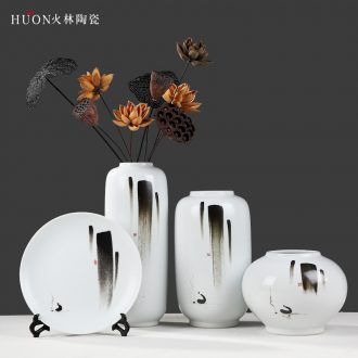 New Chinese zen vase furnishing articles ceramic decoration simple porch home sitting room TV ark flower arranging flowers