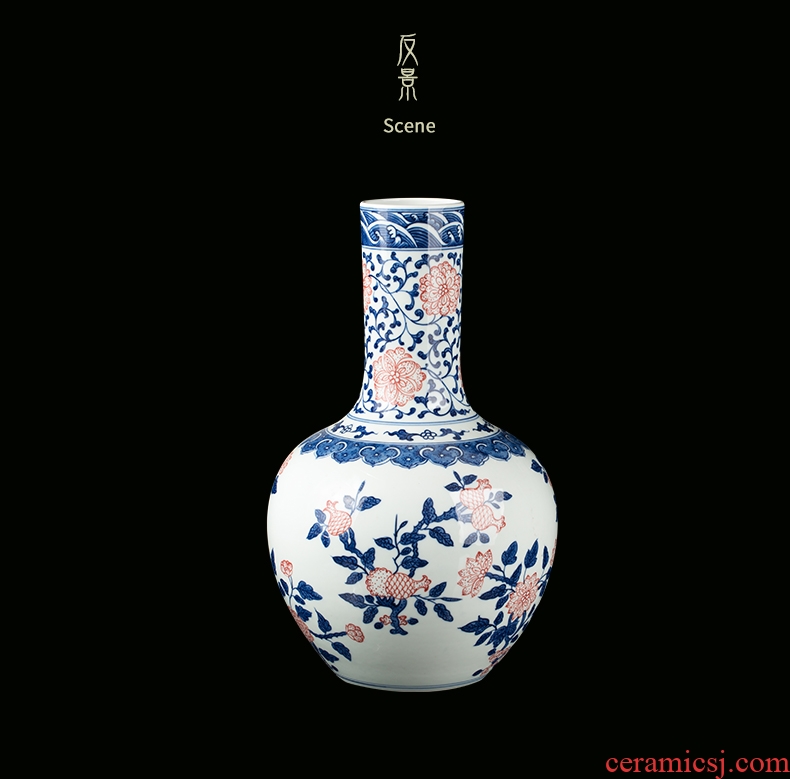 Jingdezhen blue and white ceramics celestial antique porcelain vase sitting room place household decoration modern TV ark