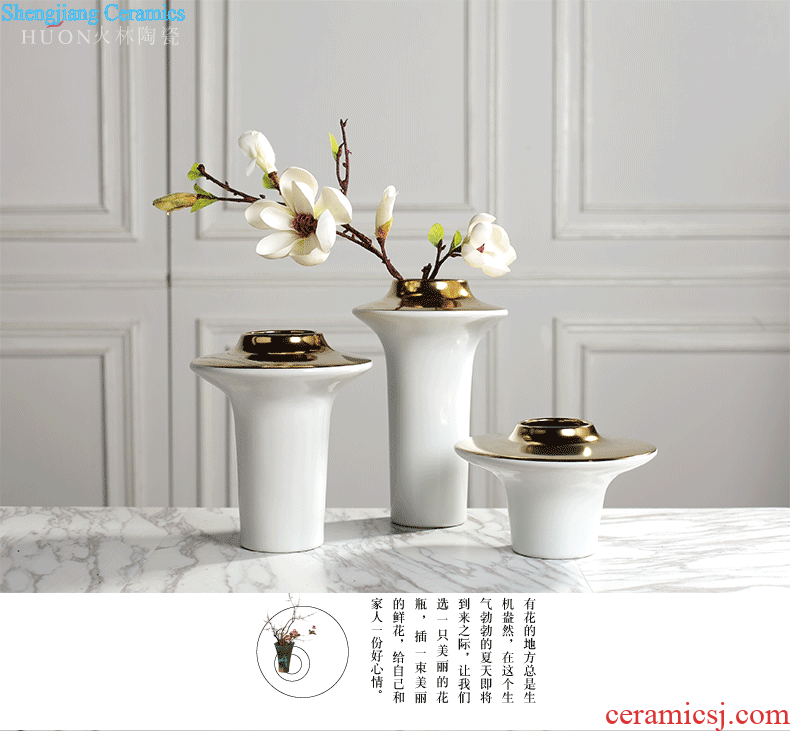 Creative contemporary and contracted light flower arranging exchanger with the ceramics vase luxury furnishing articles sitting room ark example room Nordic soft decoration