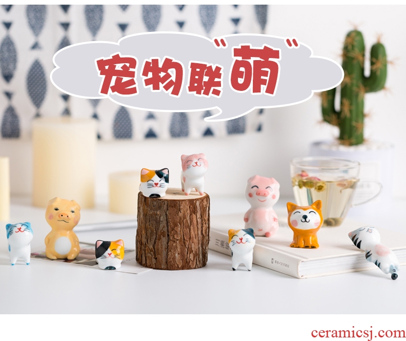 Lovely of creative ceramic animal small bedroom adornment home furnishing articles desktop porch ark girl heart dress up