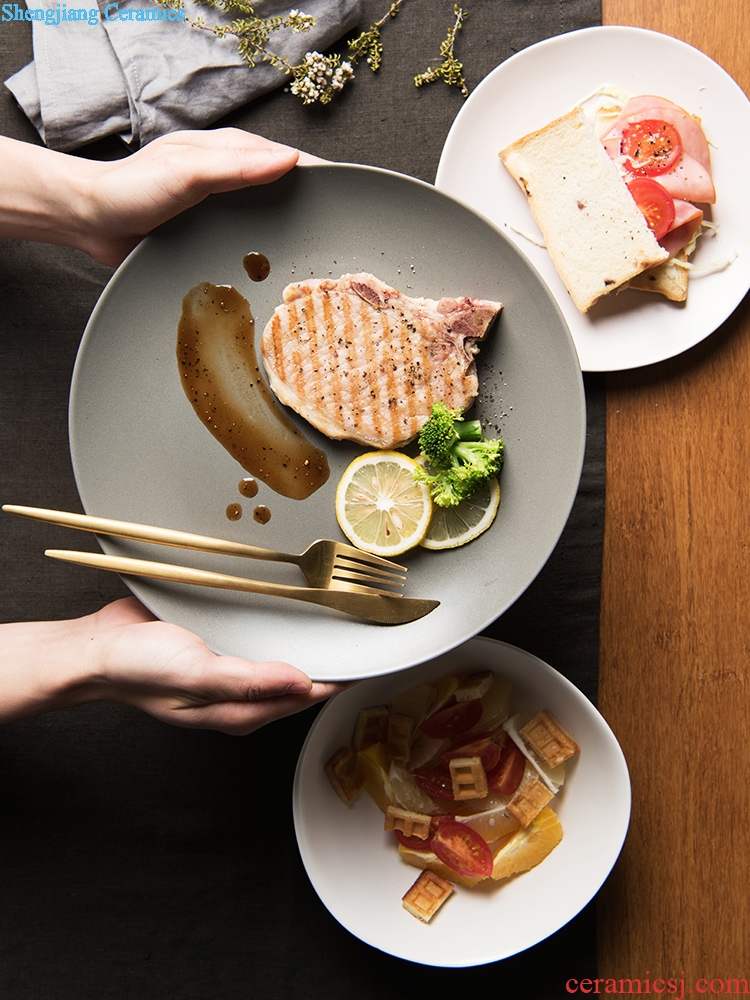 Household utensils Nordic ins ceramic plate suit salad dish dish dish beefsteak dish of flat plate