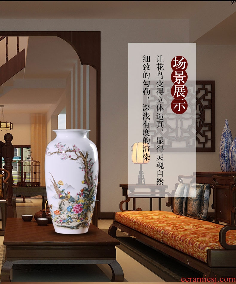 Jingdezhen ceramics vases, flower arrangement sitting room place famille rose porcelain insulator thin foetus modern home decoration decoration