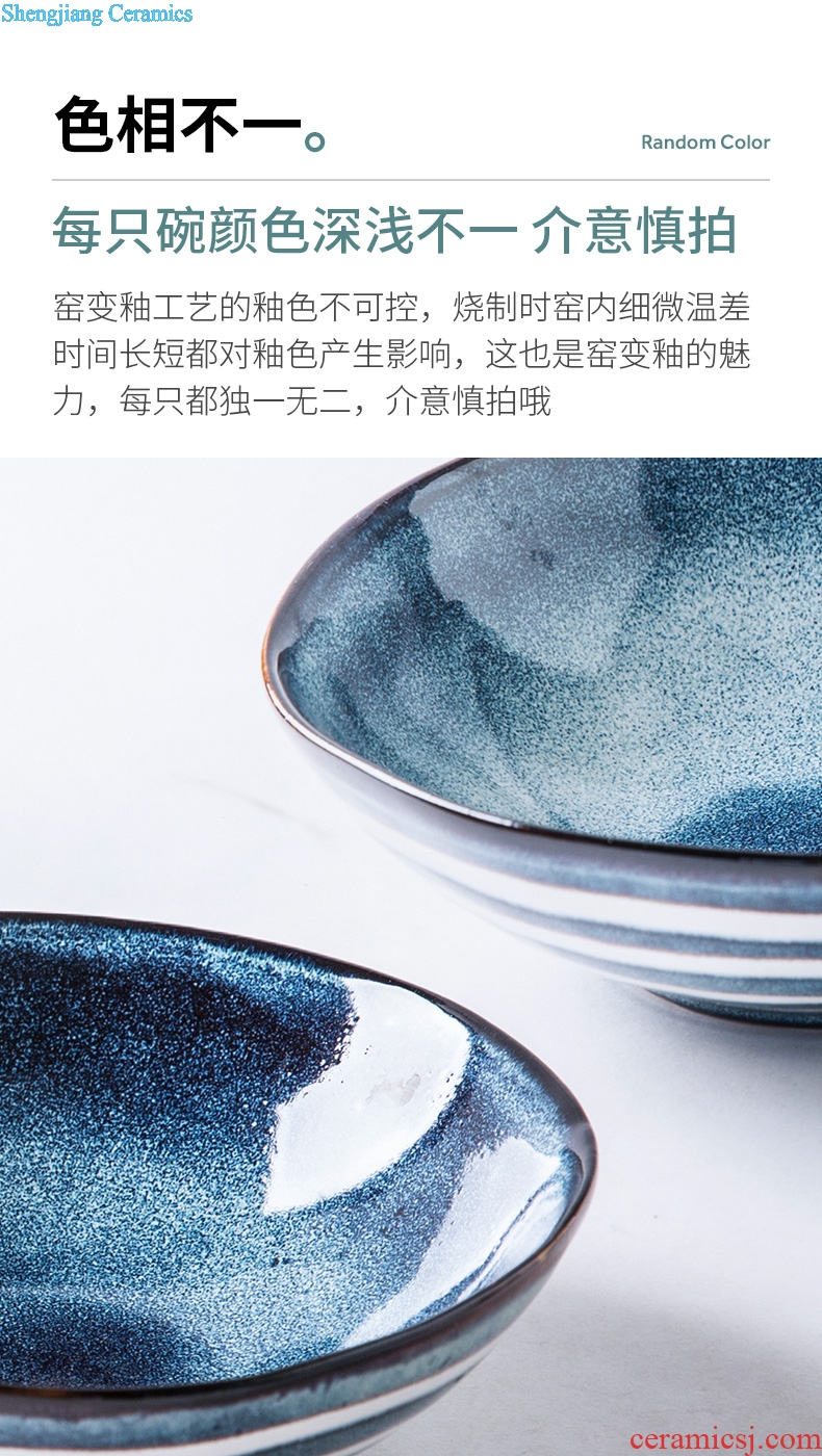 Ceramic web celebrity artistic conception food tableware rainbow noodle bowl soup plate under the glaze color bowl Chinese food bowl of fruit salad bowl