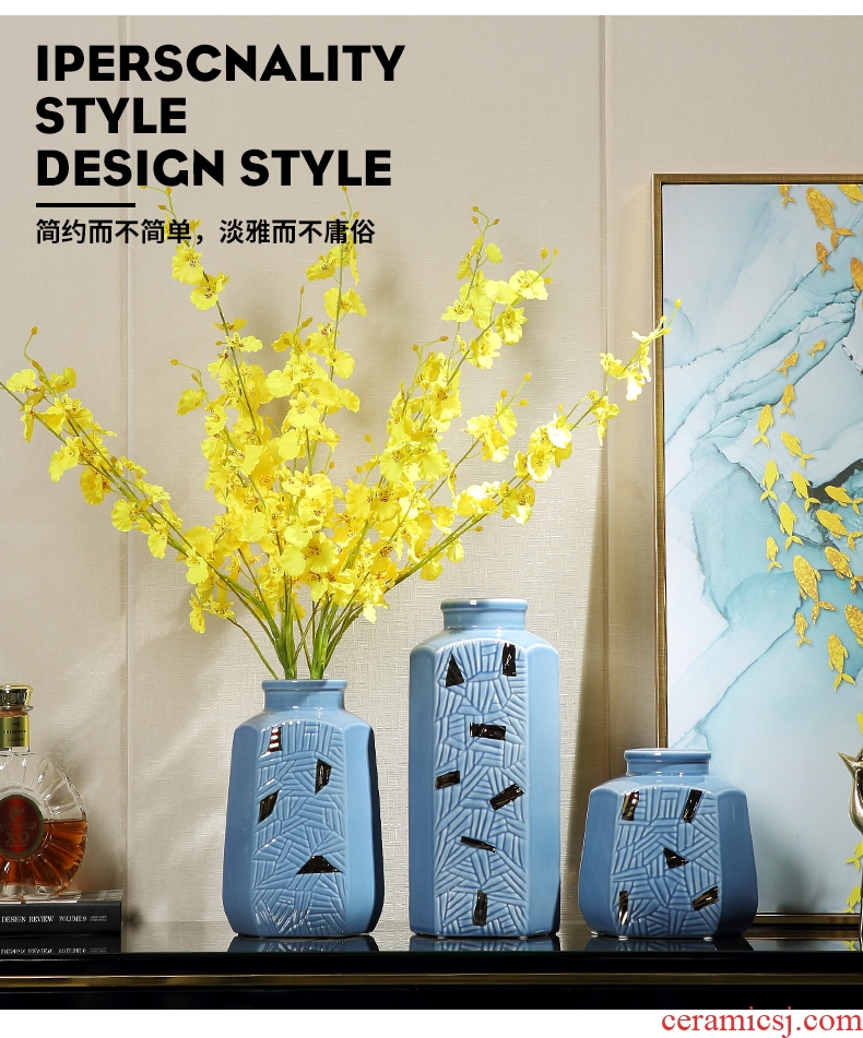 Light european-style luxury example room vases, flower arranging TV ark place the sitting room porch jingdezhen ceramic home decorations