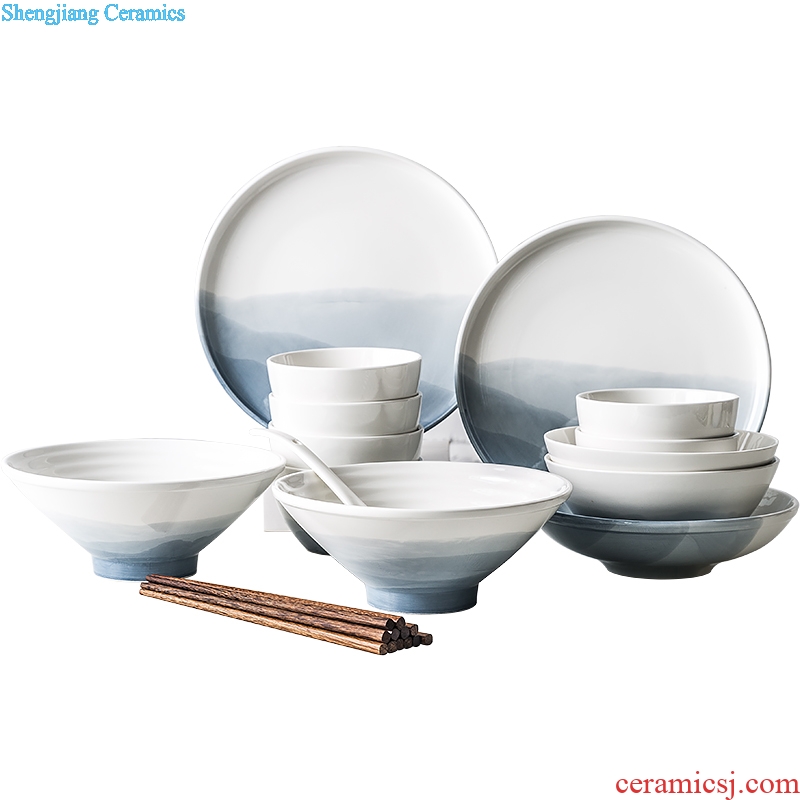 Creative ceramics tableware home dishes suit pretty simple Chinese wind bowl chopsticks ins web celebrity dishes