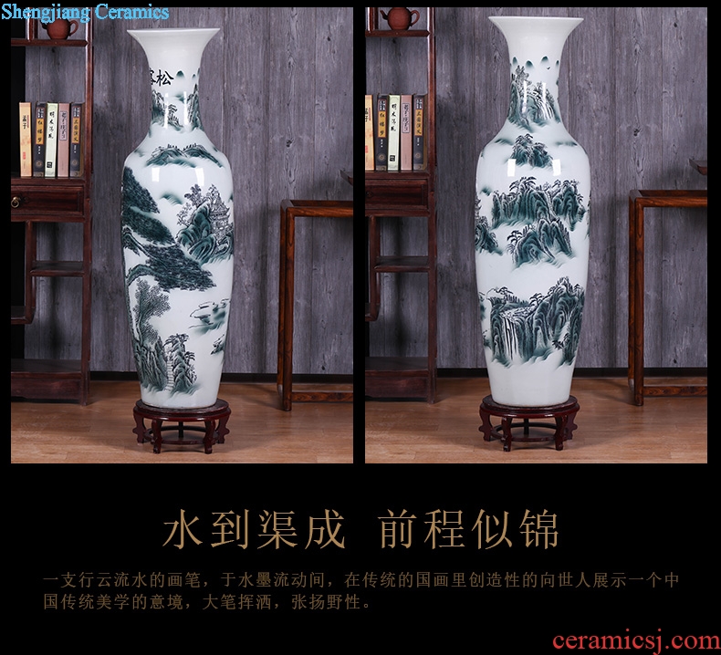 Jingdezhen ceramic floor big vase household living room TV ark place hotel opening decoration decoration
