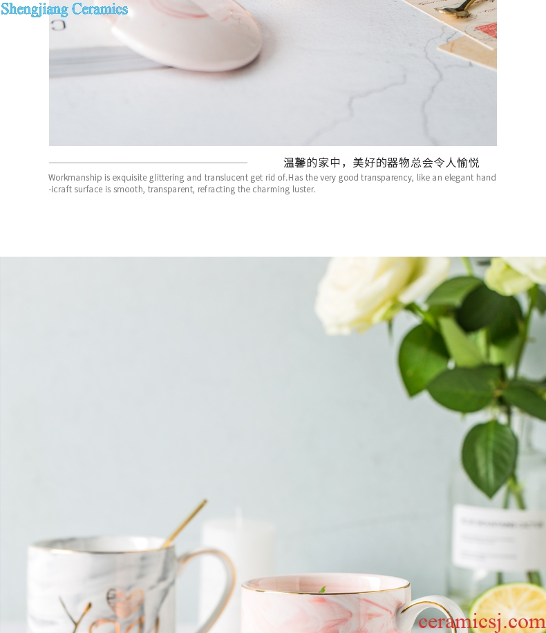 Ijarl million jia creative ceramic mug of coffee cup cup phnom penh marble grain cups with cover with a spoon