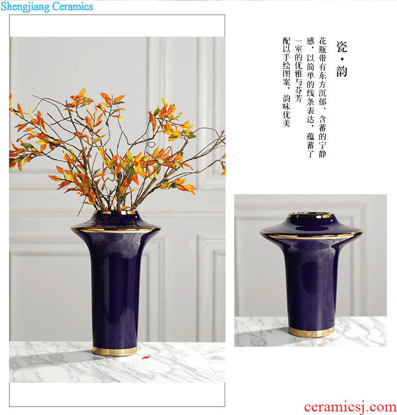 Vase Nordic furnishing articles, creative living room blue light much contemporary and contracted ceramic table dry flower arranging flowers adornment