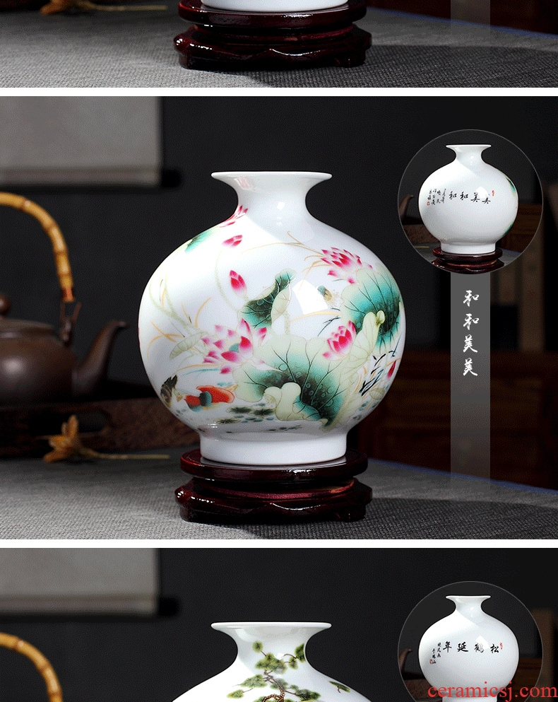 Creative vase furnishing articles sitting room flower arrangement of jingdezhen ceramics dried flowers white ins small wind home decoration arts and crafts