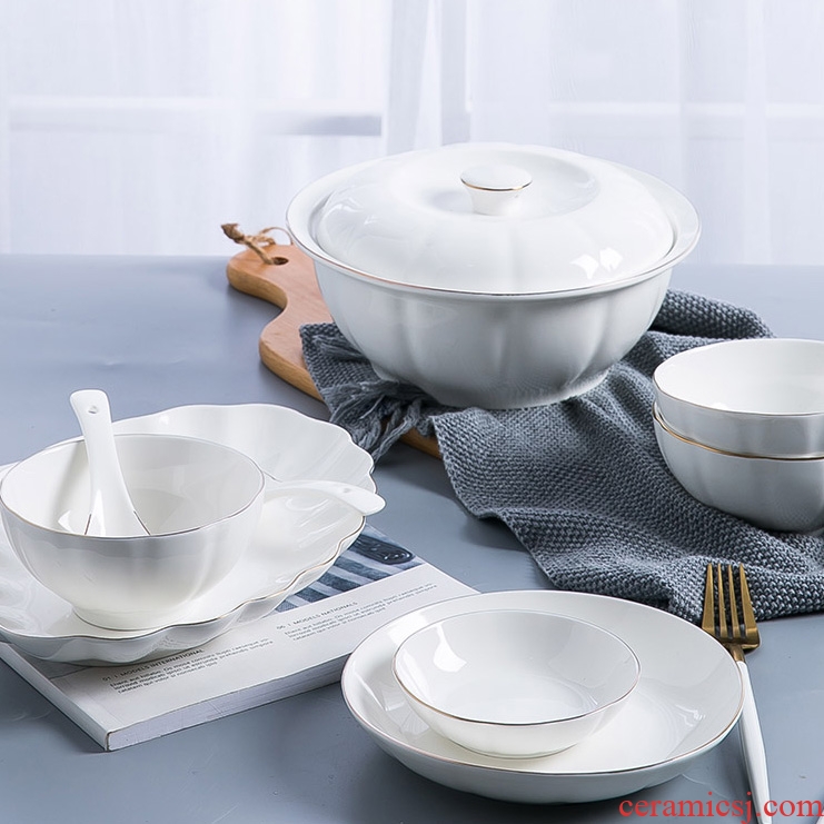 Ceramic tableware to eat pumpkin bowl good-looking web celebrity home plate rainbow noodle bowl large soup bowl bowl dish dish 10